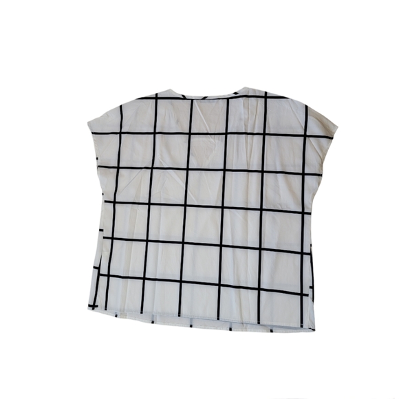 Shein Cap Sleeve Checkered Print Blouse Size XL - Picture 2 of 7